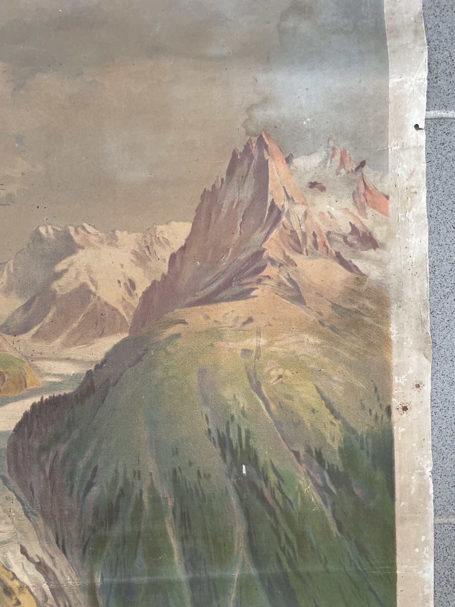 Hugo d'Alesi - Mont Blanc Sea Of Ice Canvas Travel Poster Circa 1890-photo-2