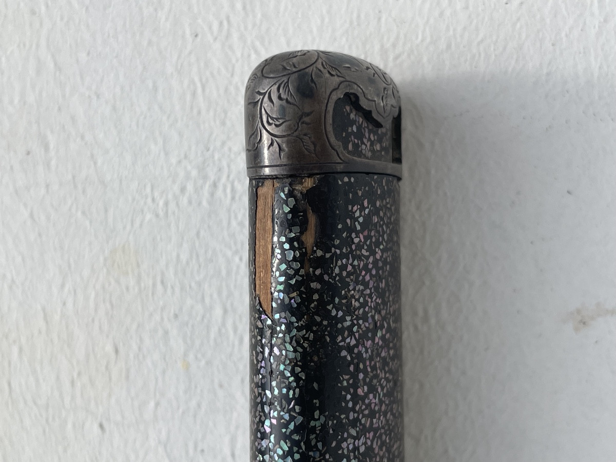 Tanto type Kwaiken Sabre samouraï Laque Aogai Période Meiji-photo-6