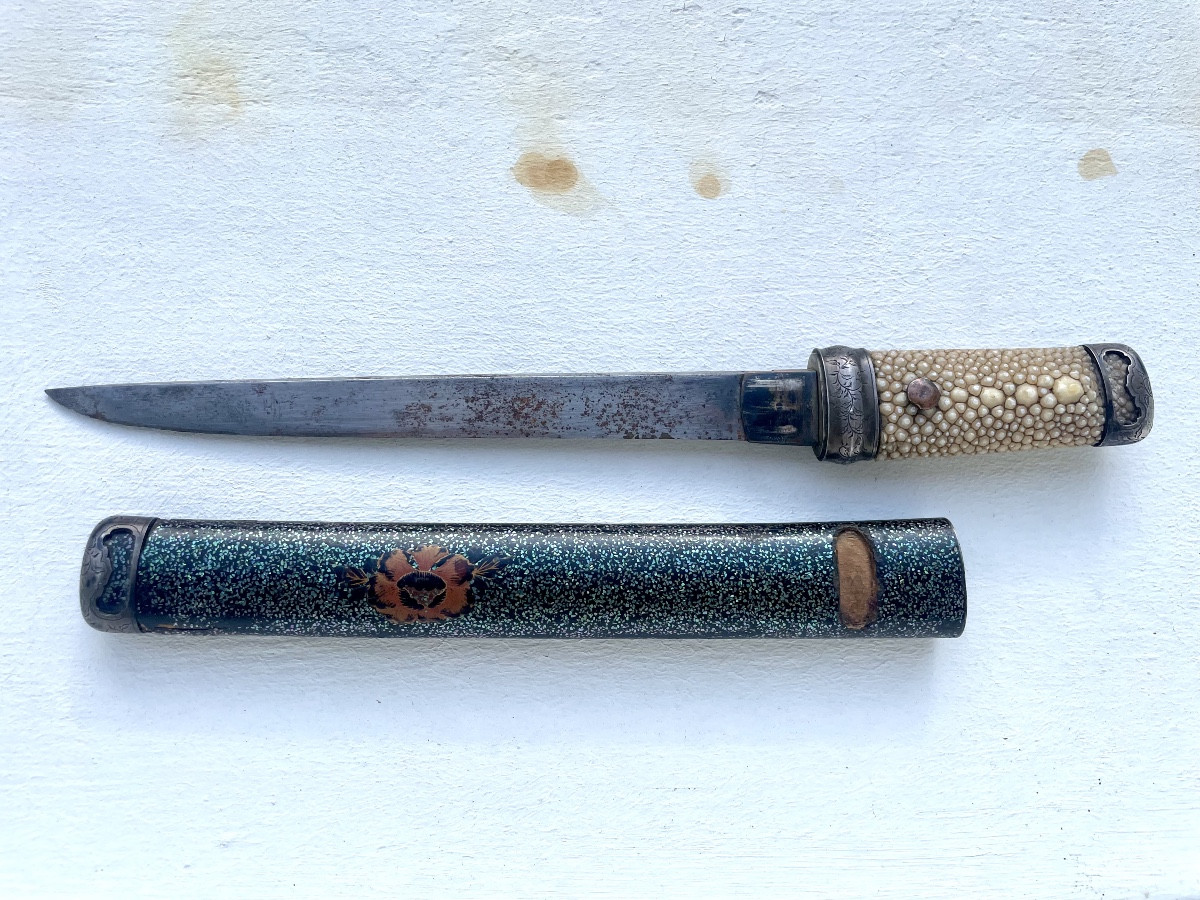 Tanto type Kwaiken Sabre samouraï Laque Aogai Période Meiji