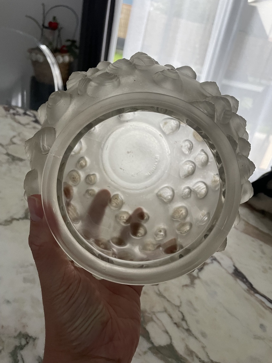 René Lalique - Vase en verre blanc modèle Palissy décor escargots-photo-2