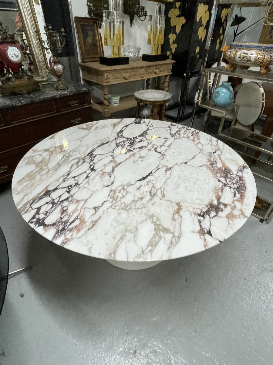 Knoll Eero Saarinen Table Tulip Model In Marble 137 Cm-photo-4