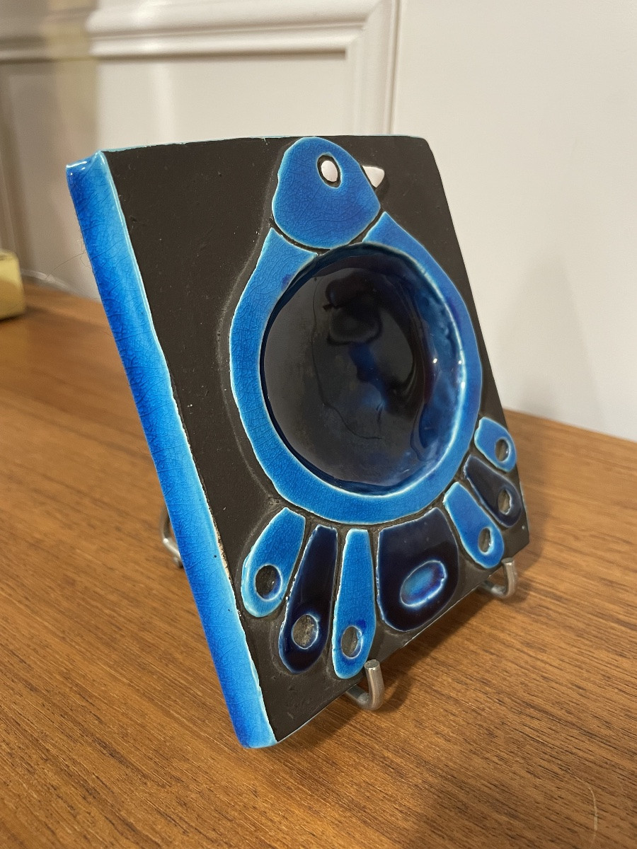 Mithé Espelt - Petit vide poche céramique oiseau bleu -photo-2