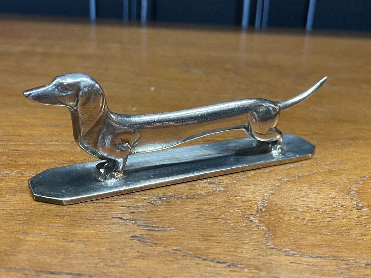 Set Of 12 Silver-plated Metal Knife Rests, Art Deco Style, 1930s-photo-4