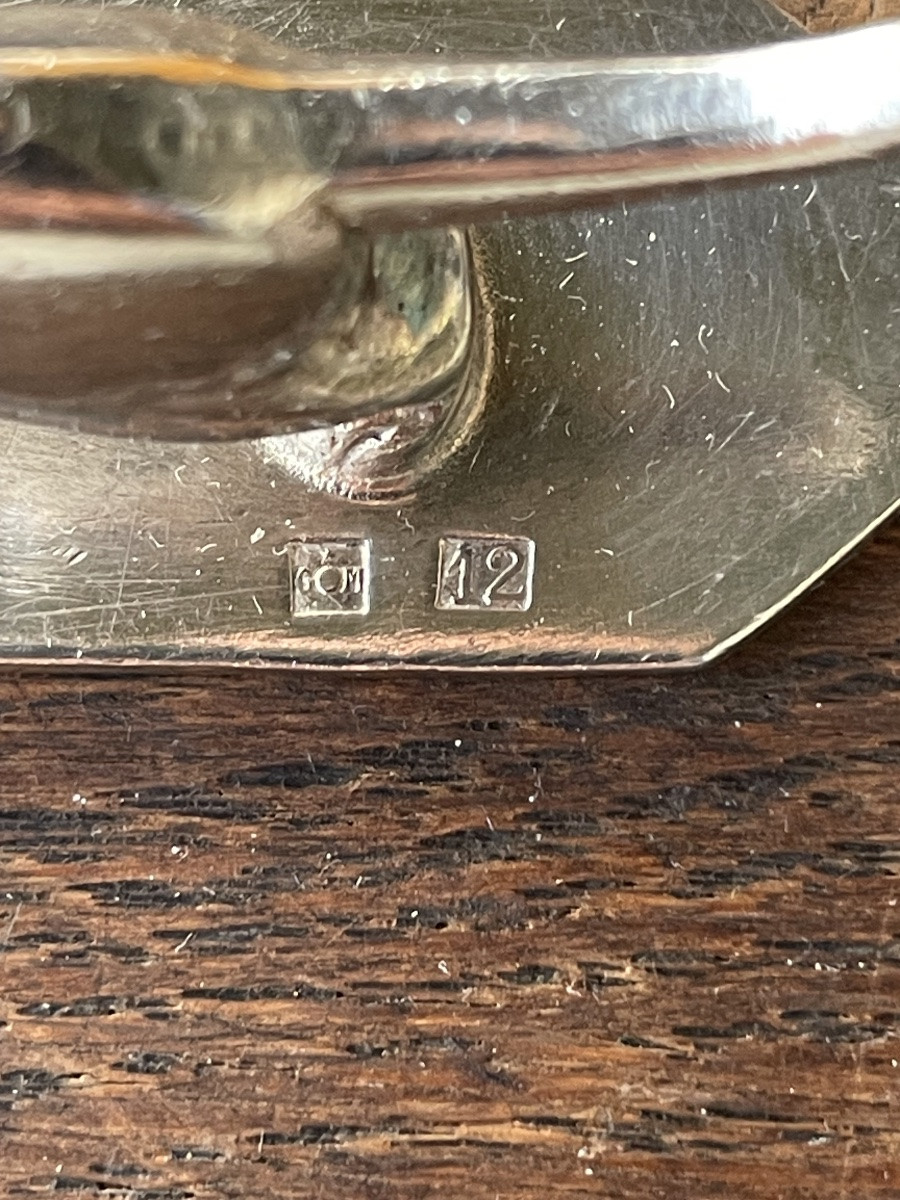 Set Of 12 Silver-plated Metal Knife Rests, Art Deco Style, 1930s-photo-7