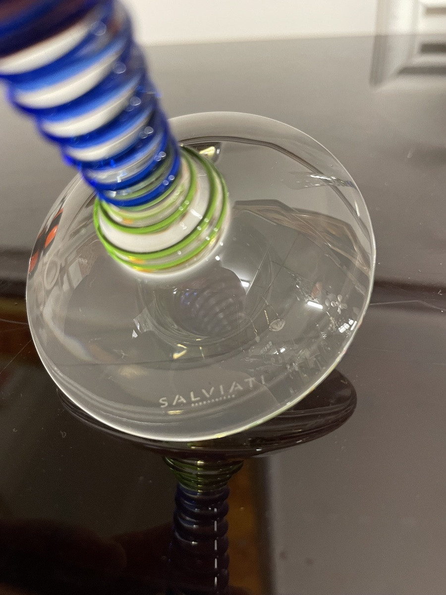 Salviati - Suite de deux flûtes à champagne en verre de Murano -photo-4