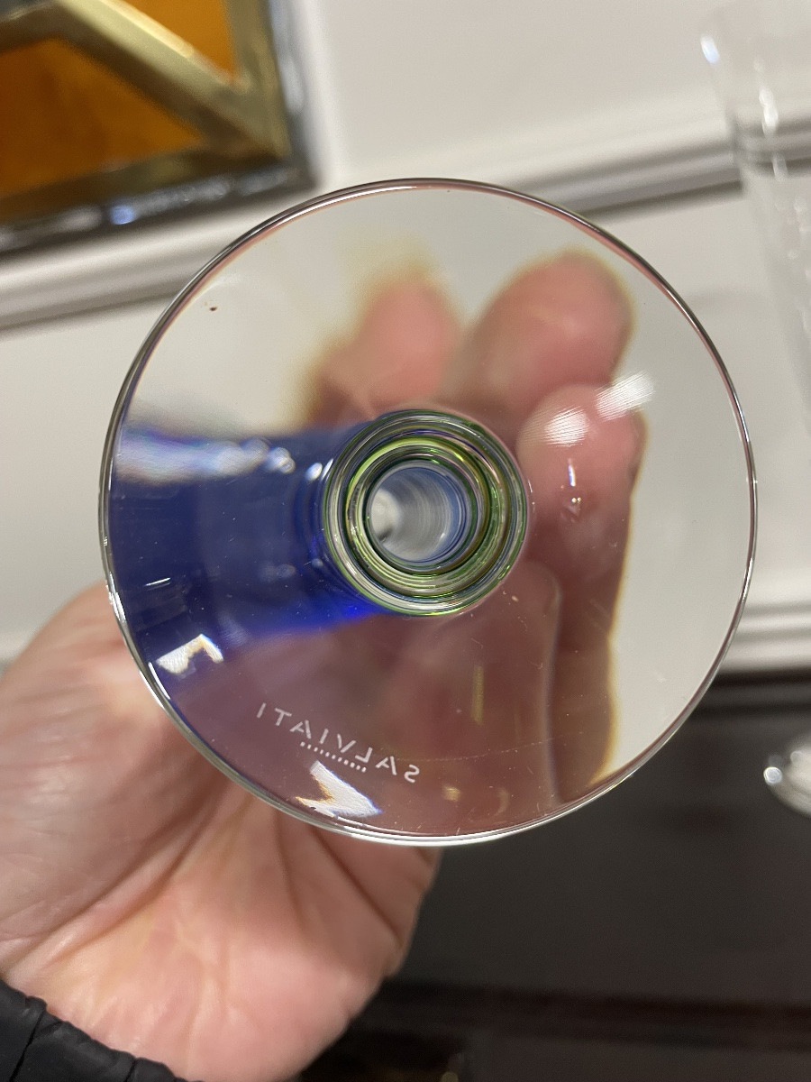 Salviati - Suite de deux flûtes à champagne en verre de Murano -photo-5