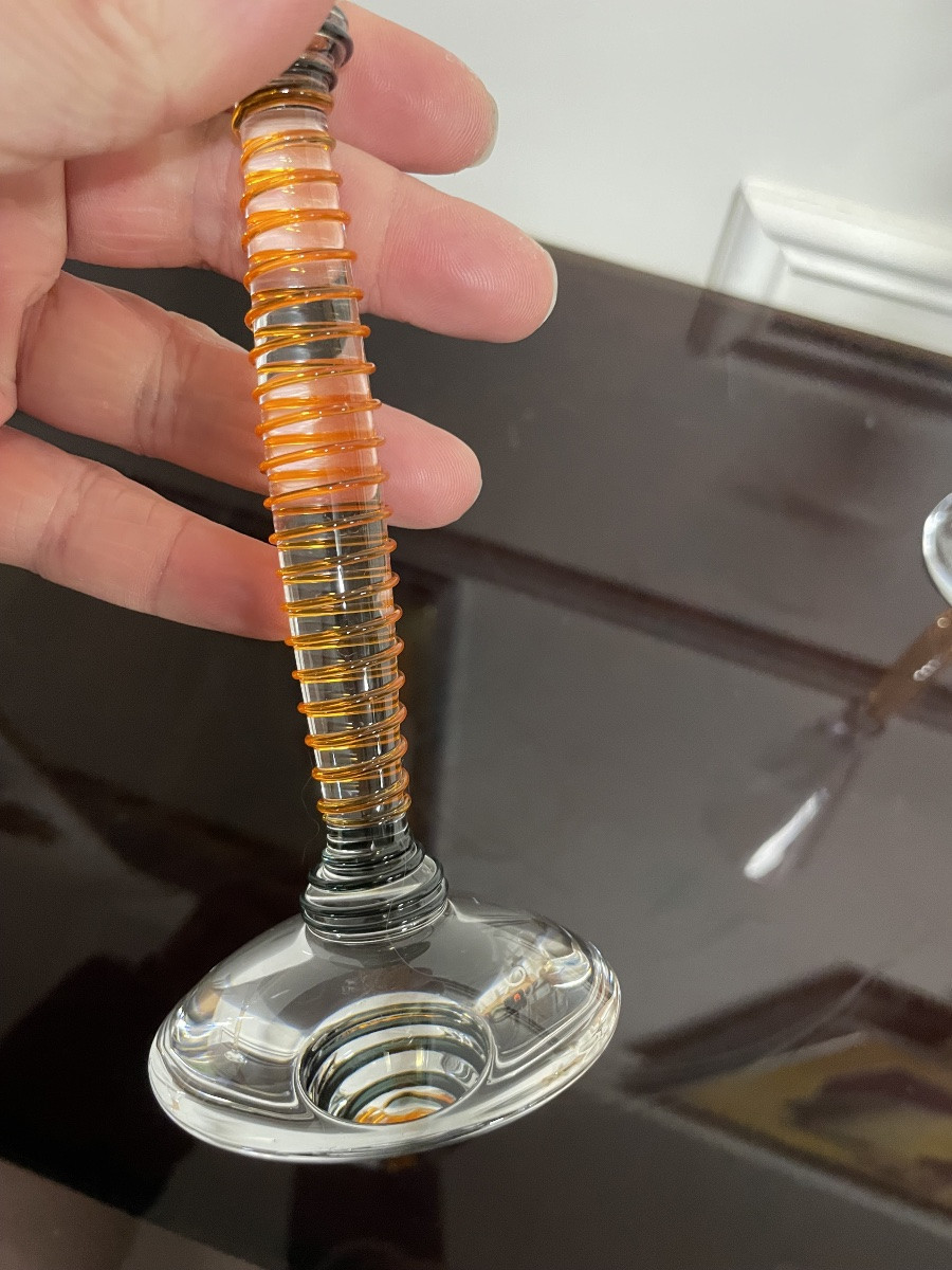 Salviati - Suite de deux flûtes à champagne en verre de Murano-photo-4