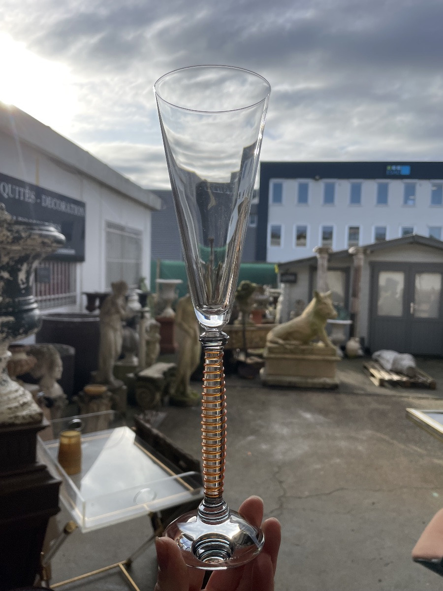 Salviati - Suite de deux flûtes à champagne en verre de Murano-photo-8