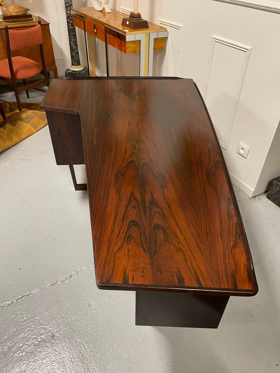 Boomerang Desk By Peter Lovig Nielsen In Rosewood Denmark Circa 1971-photo-4