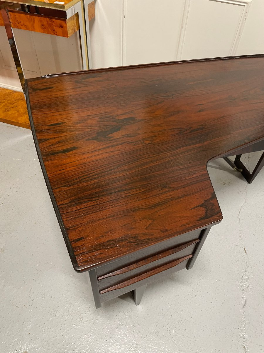 Boomerang Desk By Peter Lovig Nielsen In Rosewood Denmark Circa 1971-photo-7