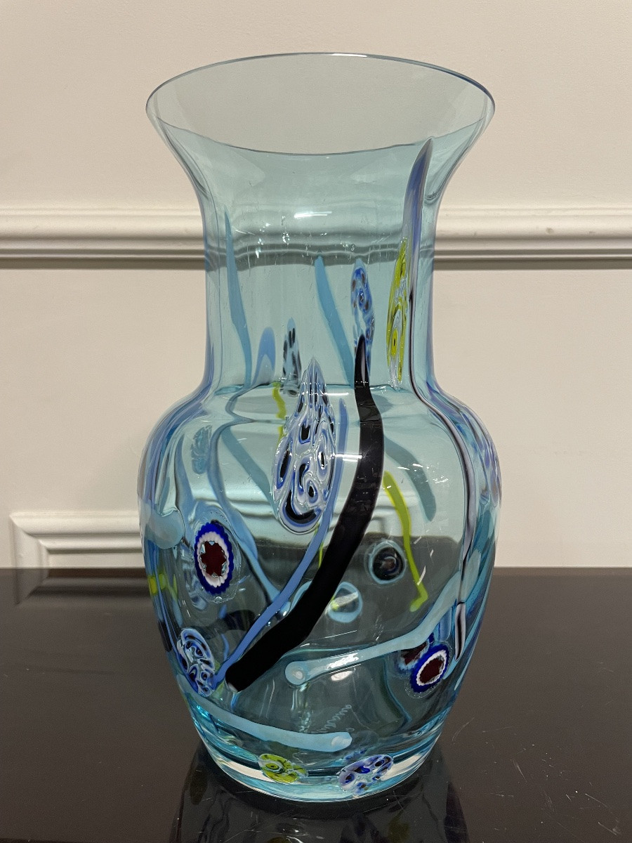 Murano Glass Vase Signed Stefano Toso-photo-3