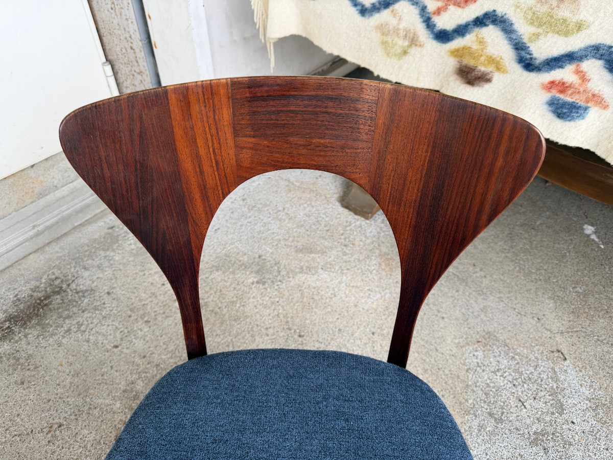 Suite de 4 chaises en palissandre de Rio par Niels Koefoeds circa 1960 Danemark-photo-2