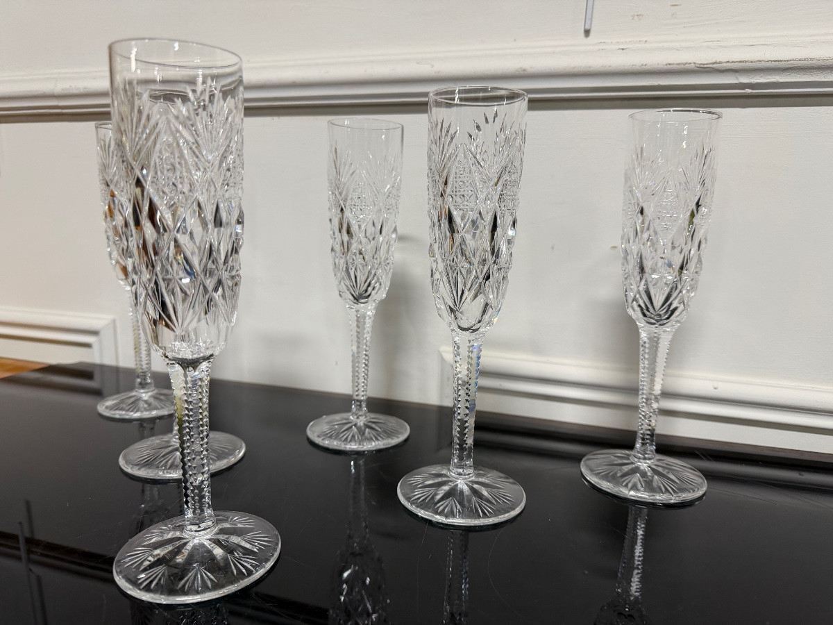 Saint Louis - 6 Champagne Flutes Florence Model-photo-2