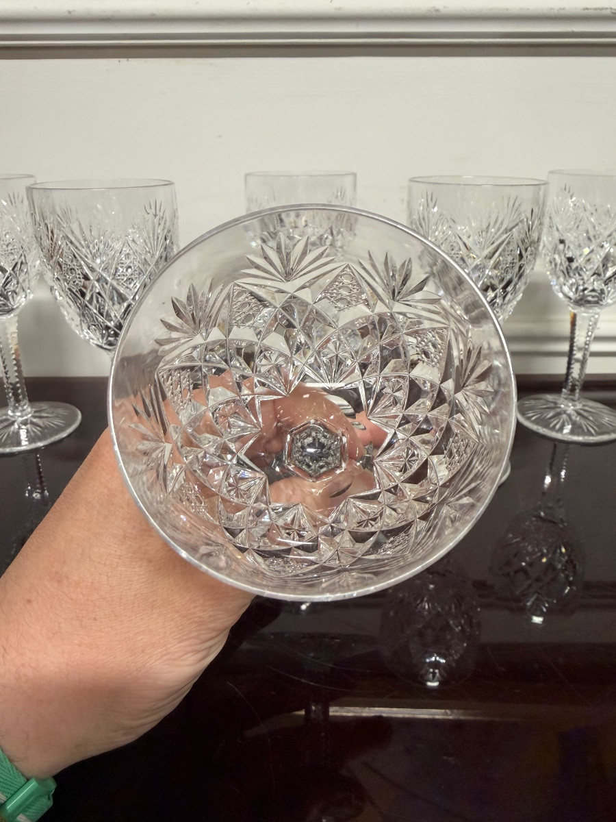 Saint Louis - 6 Ref Wine Glasses Model Florence H: 16cm-photo-2