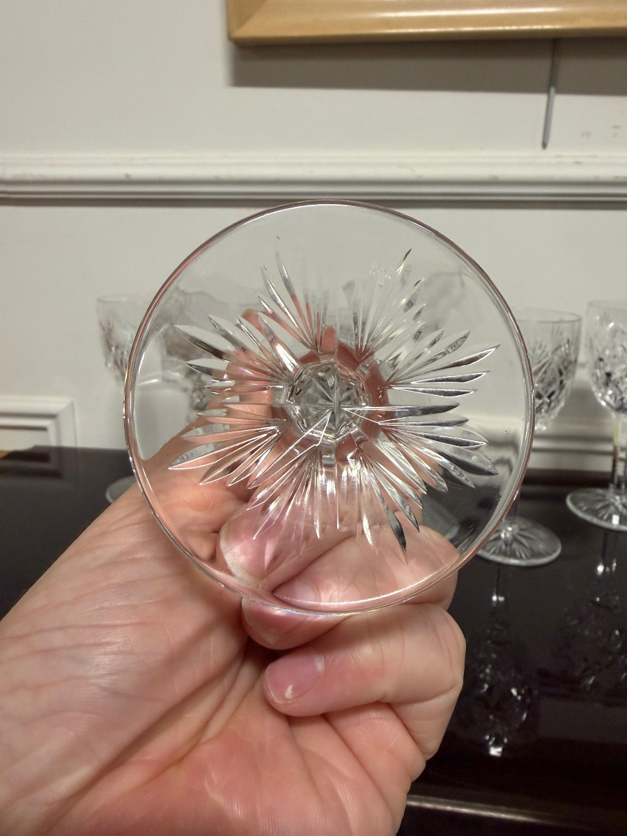 Saint Louis - 6 Ref Wine Glasses Model Florence H: 16cm-photo-5