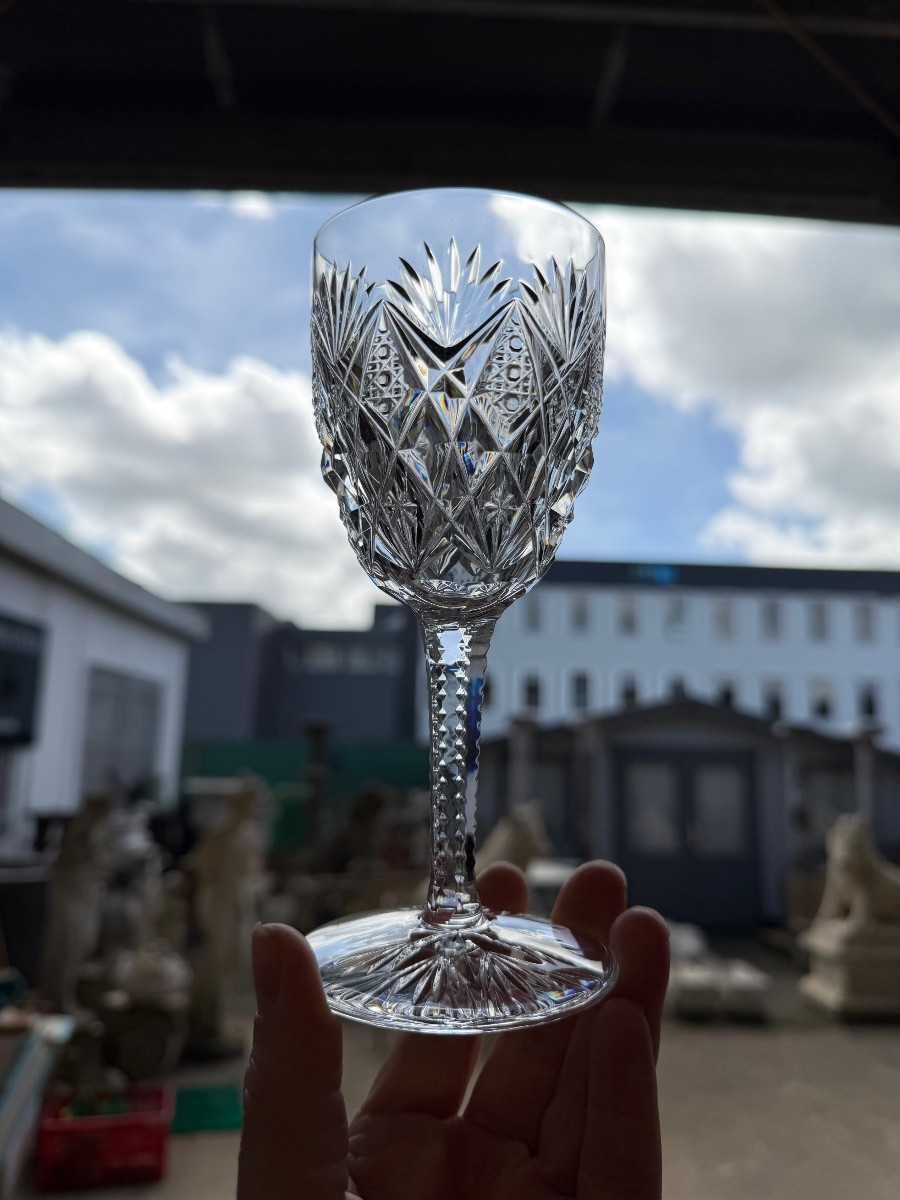 Saint Louis - 6 Ref Wine Glasses Model Florence H: 16cm-photo-7