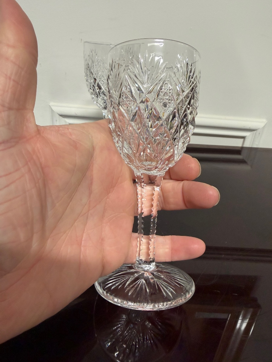 Saint Louis - 6 White Wine Glasses Model Florence H: 14 Cm-photo-1