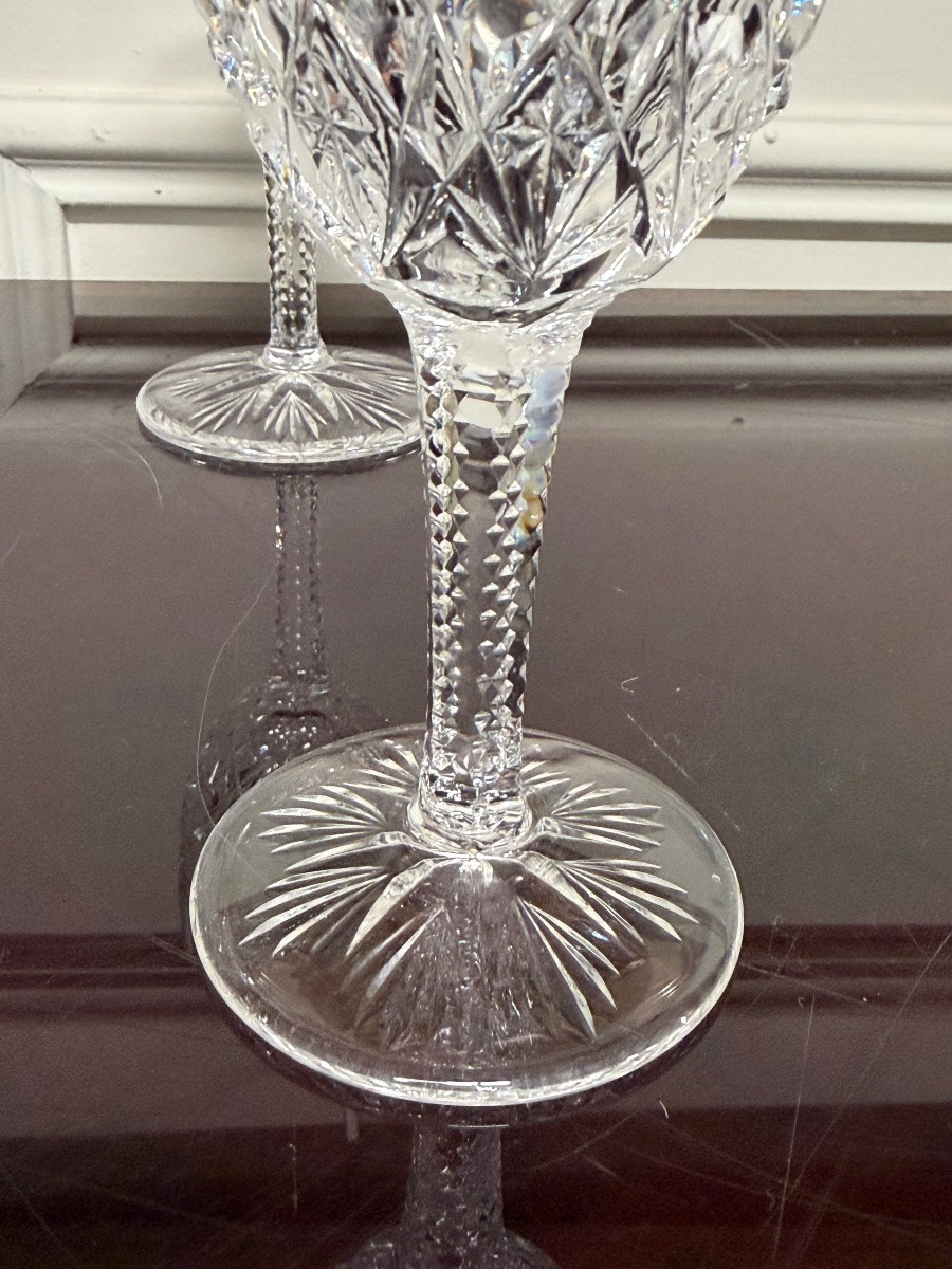 Saint Louis - 6 White Wine Glasses Model Florence H: 14 Cm-photo-4