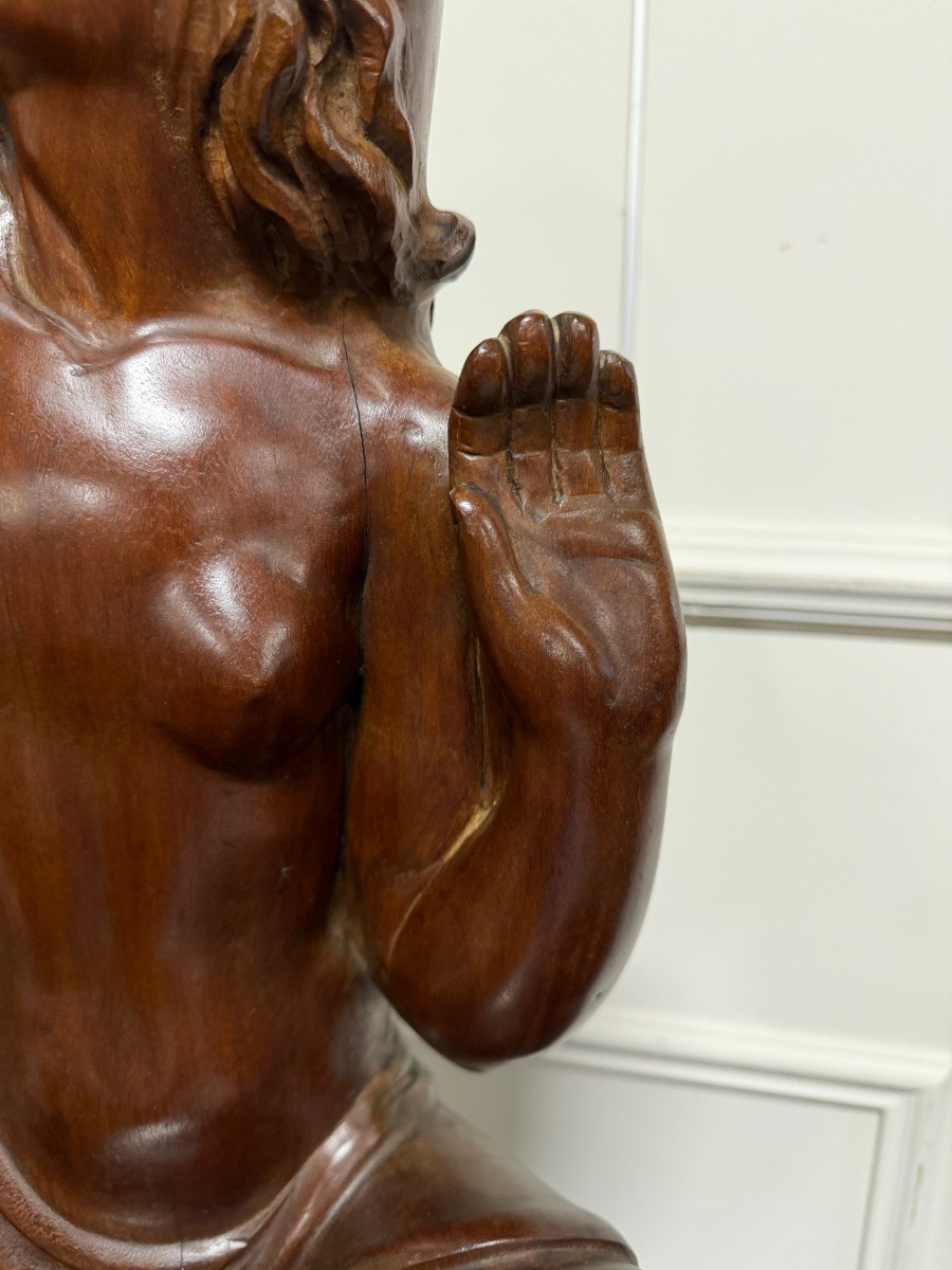 Sculpture en taille directe époque art déco femme acajou-photo-1