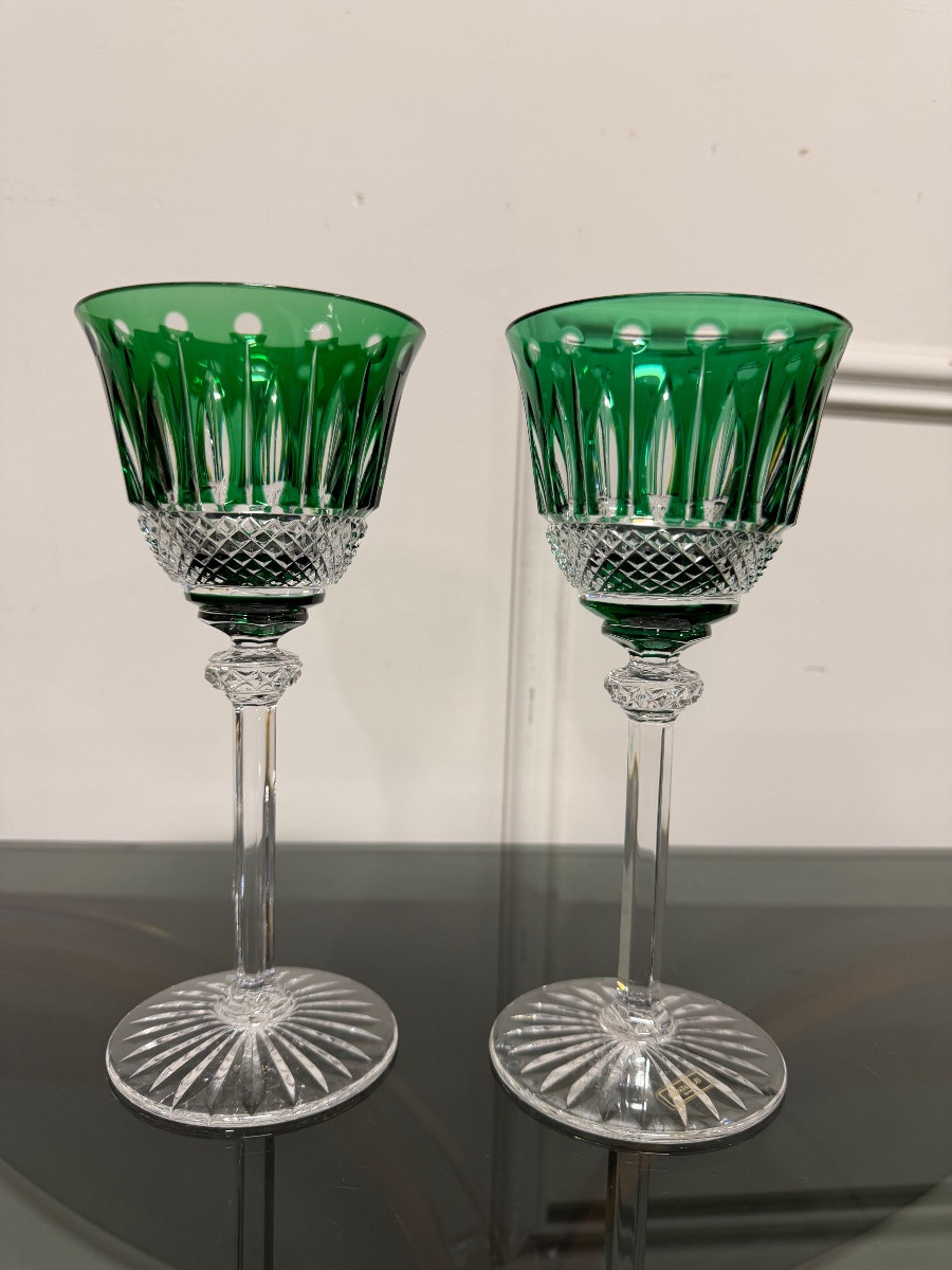 SAINT LOUIS - 6 VERRES ROEMERS EN CRISTAL DE COULEUR SAINT LOUIS MODÈLE TOMMY H: 19,6-photo-3