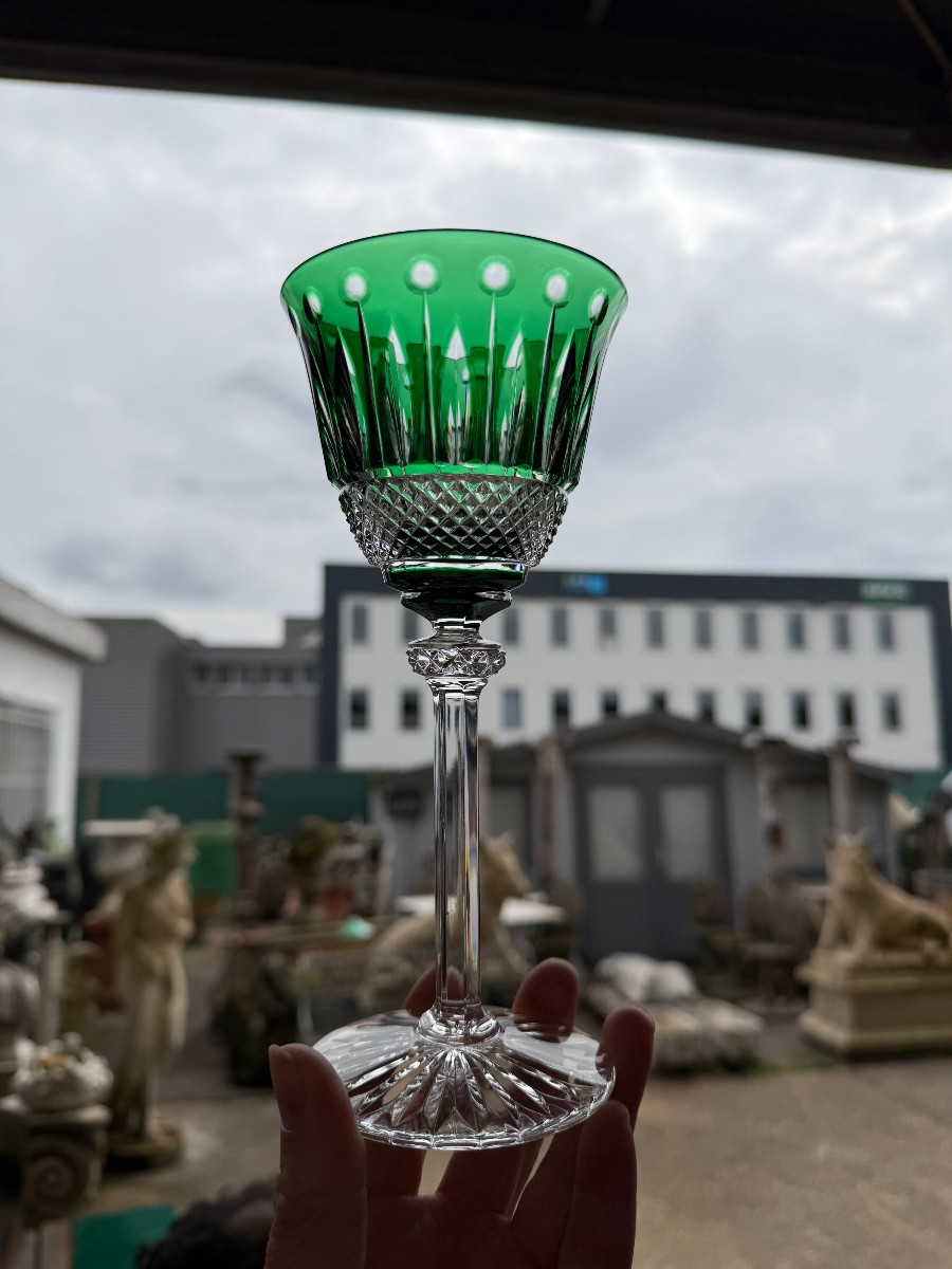 SAINT LOUIS - 6 VERRES ROEMERS EN CRISTAL DE COULEUR SAINT LOUIS MODÈLE TOMMY H: 19,6-photo-7