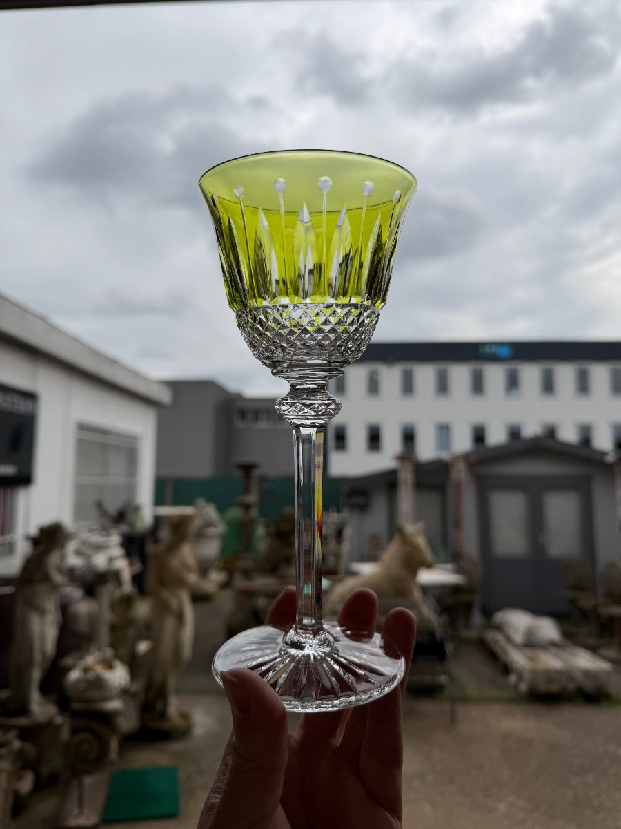 SAINT LOUIS - 6 VERRES ROEMERS EN CRISTAL DE COULEUR SAINT LOUIS MODÈLE TOMMY H: 19,6-photo-5