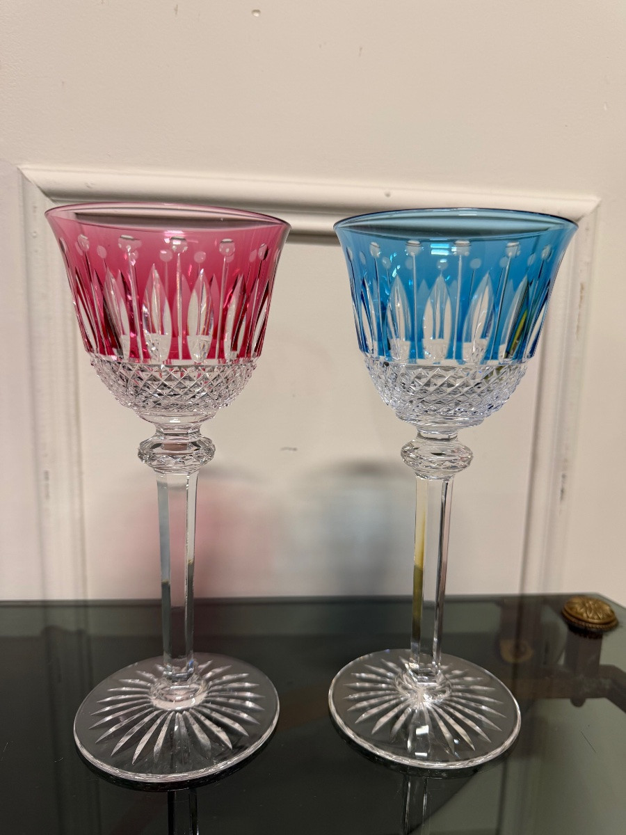 SAINT LOUIS - 6 VERRES ROEMERS EN CRISTAL DE COULEUR SAINT LOUIS MODÈLE TOMMY H: 19,6-photo-7