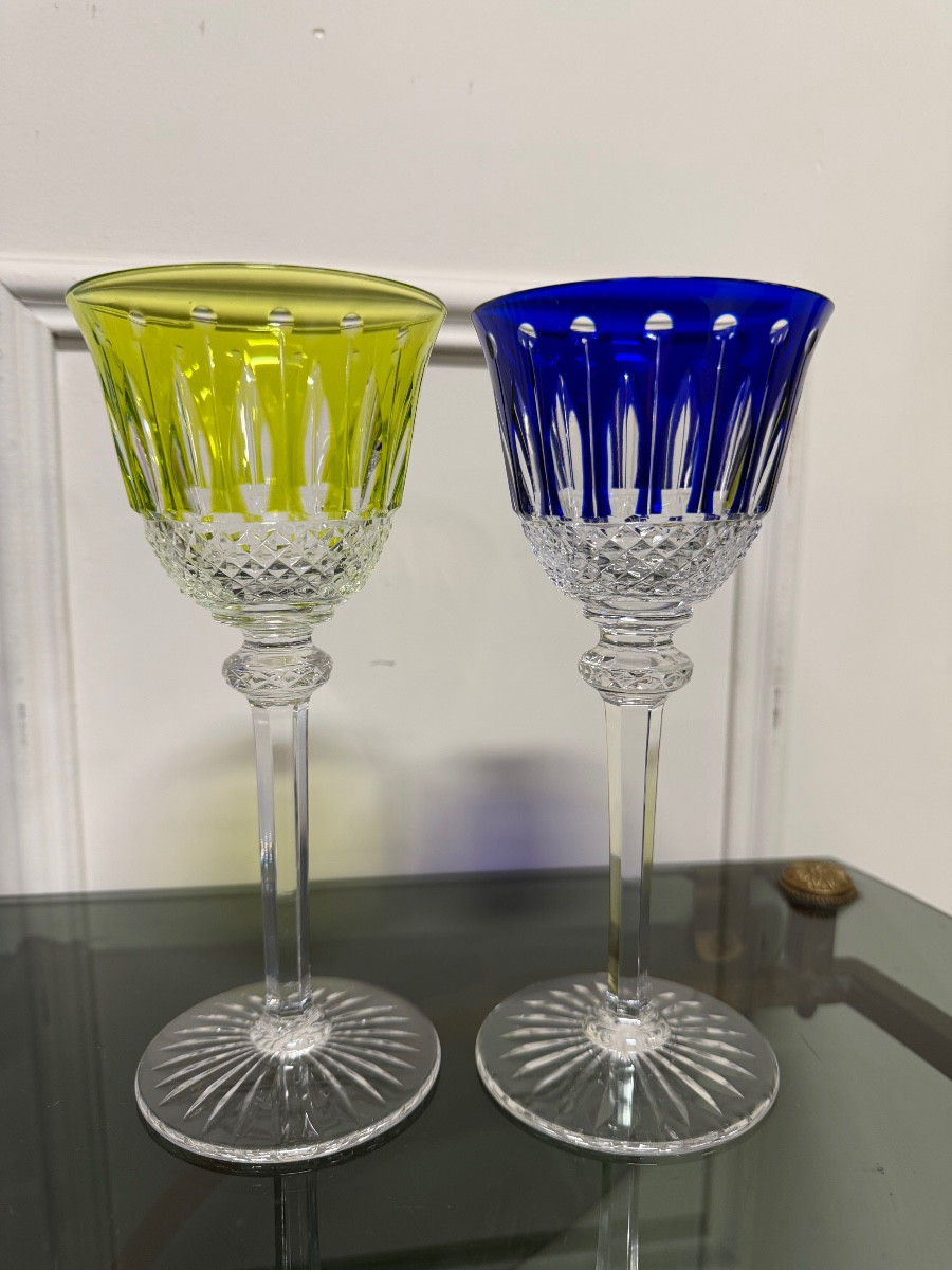 SAINT LOUIS - 6 VERRES ROEMERS EN CRISTAL DE COULEUR SAINT LOUIS MODÈLE TOMMY H: 19,6-photo-8
