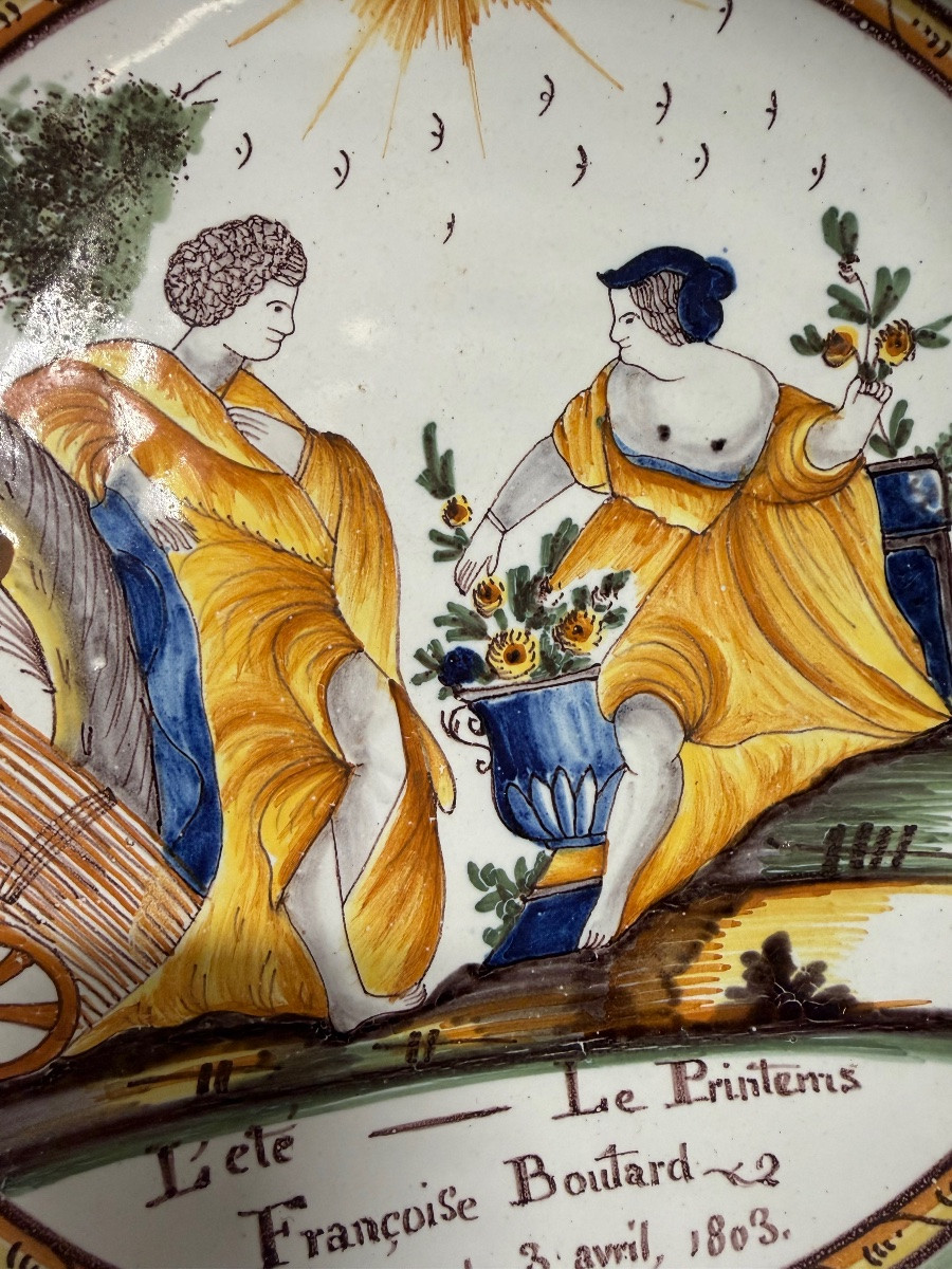 Nevers Earthenware Bowl / Salad Bowl With Patronymic 18th Century-photo-7
