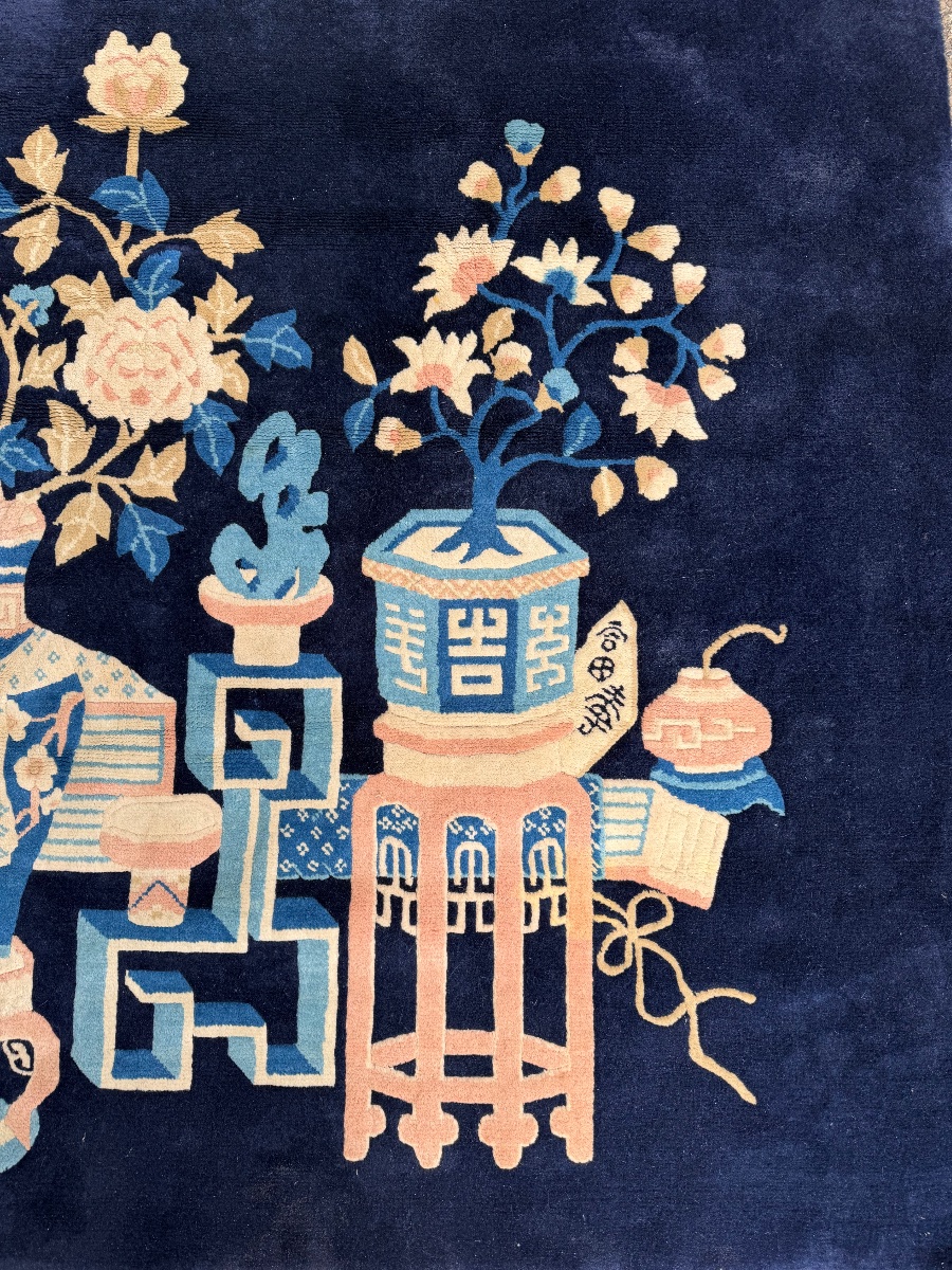 Early 20th Century Chinese Handmade Wool Rug-photo-2
