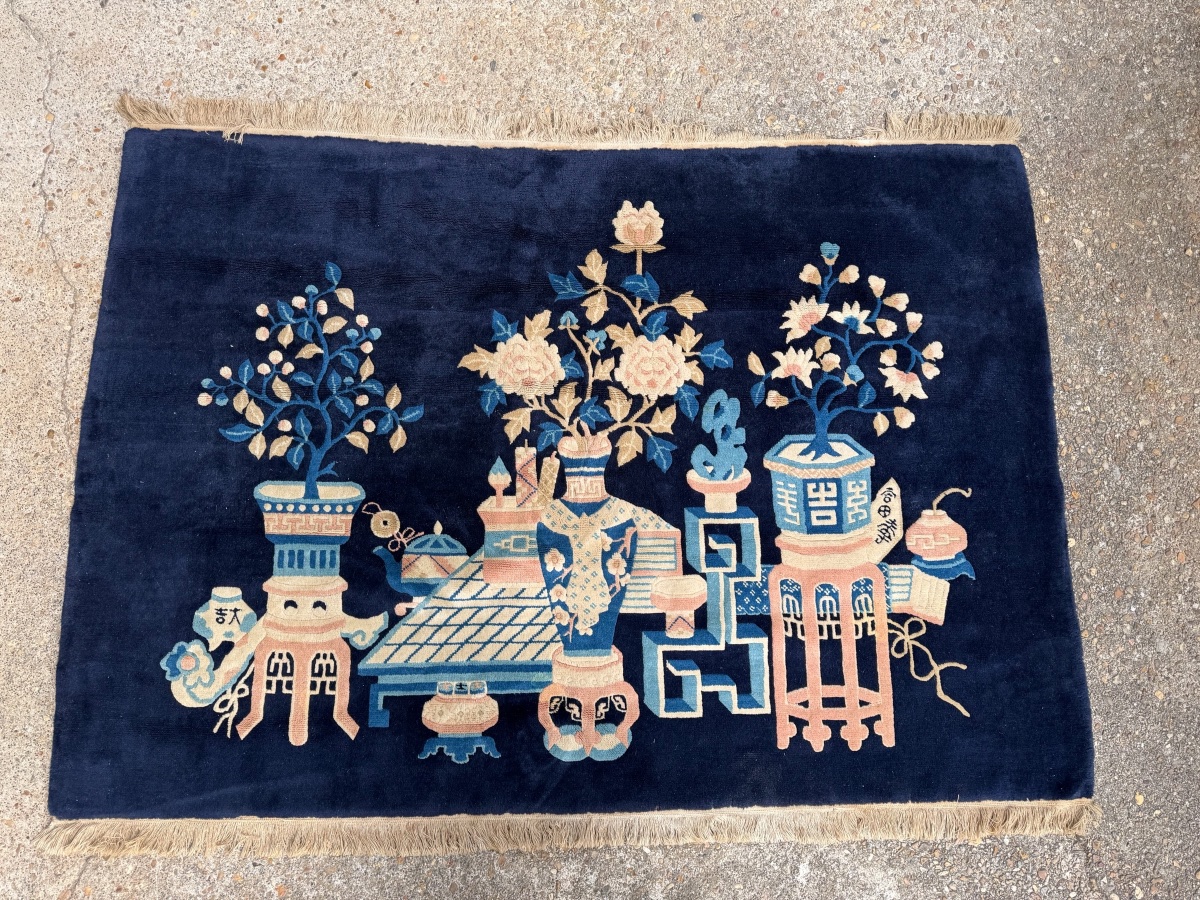 Early 20th Century Chinese Handmade Wool Rug-photo-7