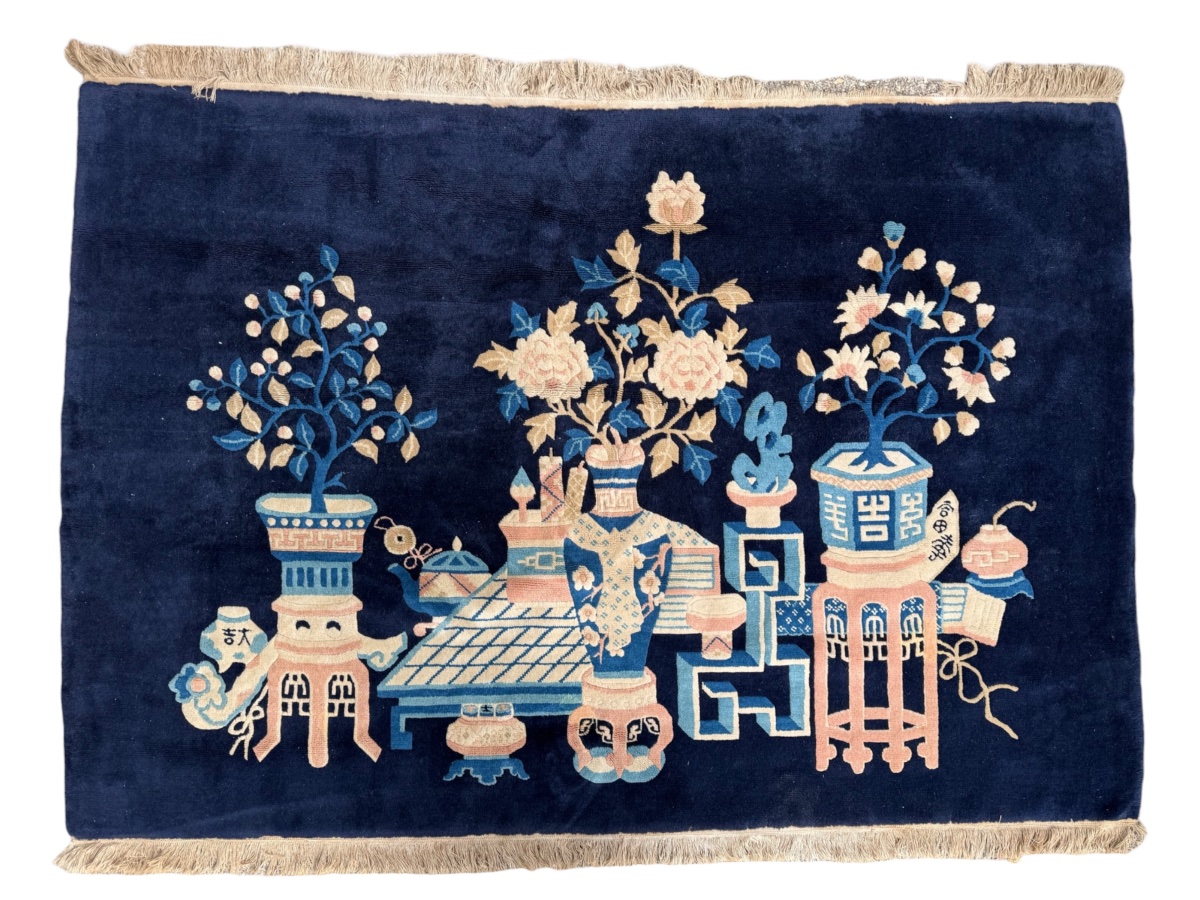 Early 20th Century Chinese Handmade Wool Rug