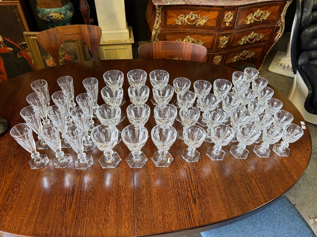 Baccarat - Harcourt Model 1841 - 48 Crystal Glass Service For 12 People-photo-3