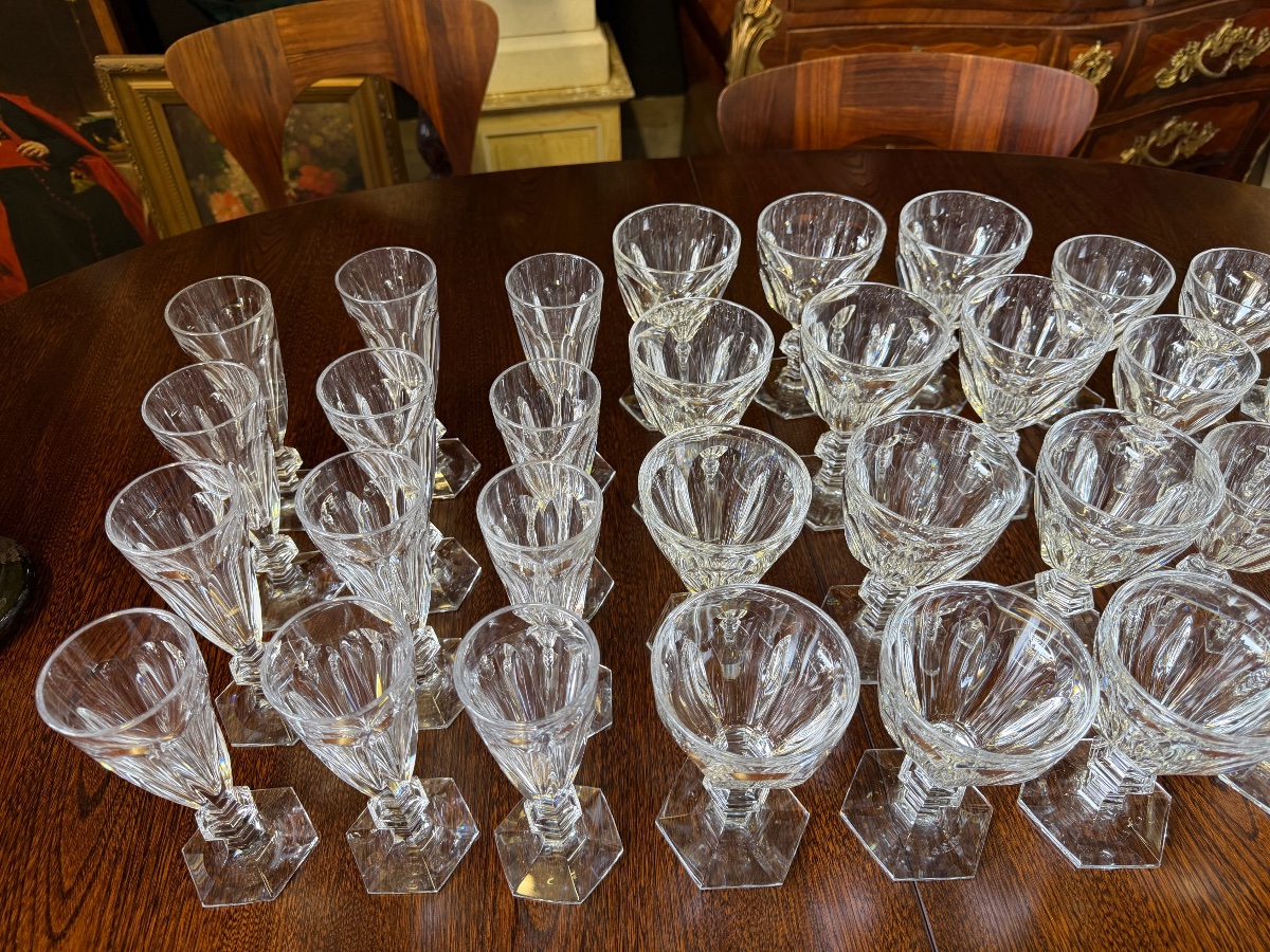 Baccarat - Harcourt Model 1841 - 48 Crystal Glass Service For 12 People-photo-4