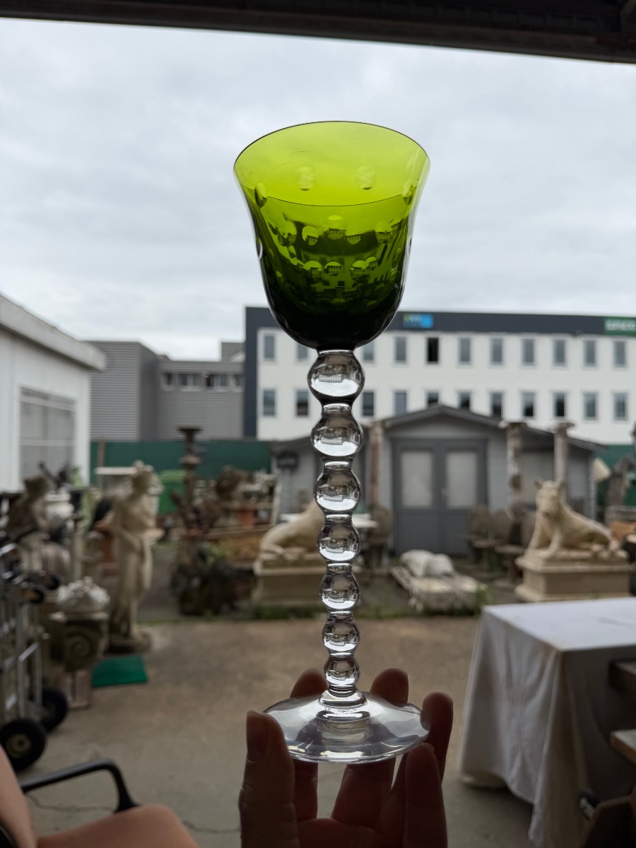 Saint Louis Modèle Bubbles - 6 Verres à Vin Roemers En Cristal De Couleur H: 24,5 Cm-photo-8