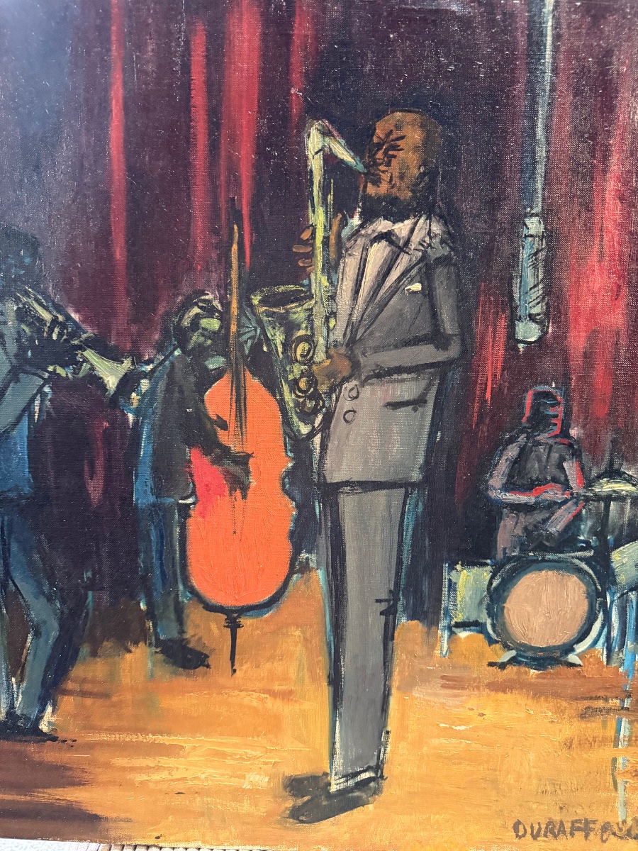 Le Jazz Band - Huile sur toile signée Duraffourd Époque milieu XXème-photo-3