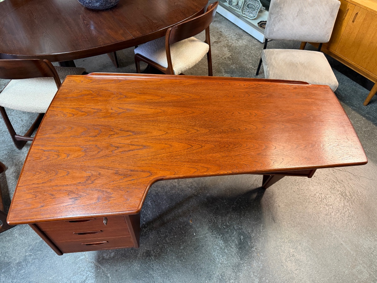 Bureau Boomerang Double face par Goran Strand circa 1960 Suède-photo-3