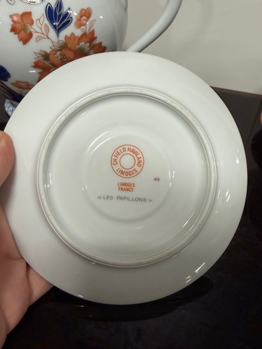 Haviland - Service a café en porcelaine de Limoges modèle Papillons-photo-4