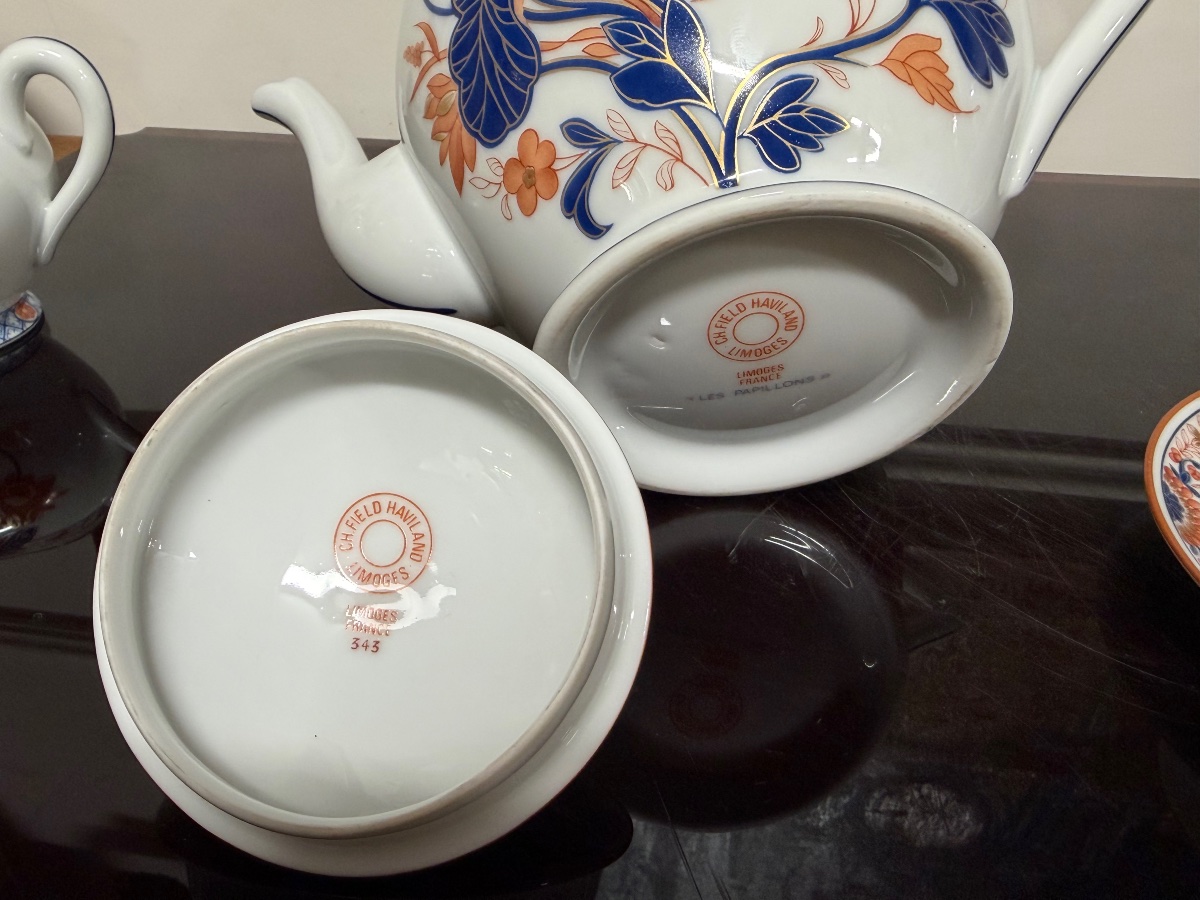 Haviland - Service a café en porcelaine de Limoges modèle Papillons-photo-8