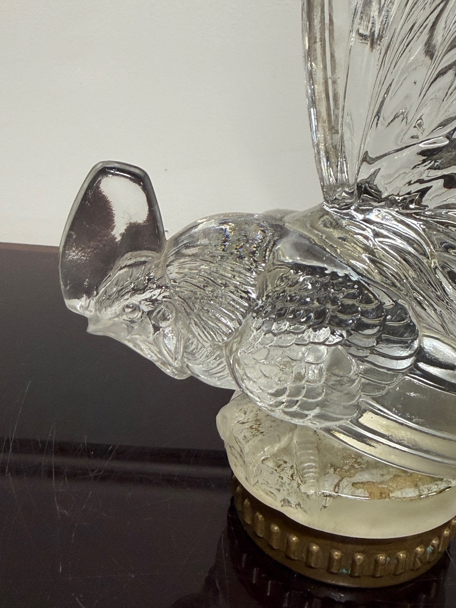 René Lalique - Dwarf Rooster, White Glass, Circa 1928, Car Mascot -photo-2