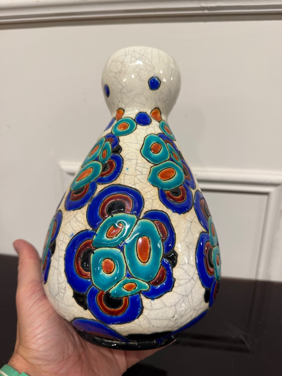 Charles Catteau - Boch Frères - Vase art déco décor D946-photo-4