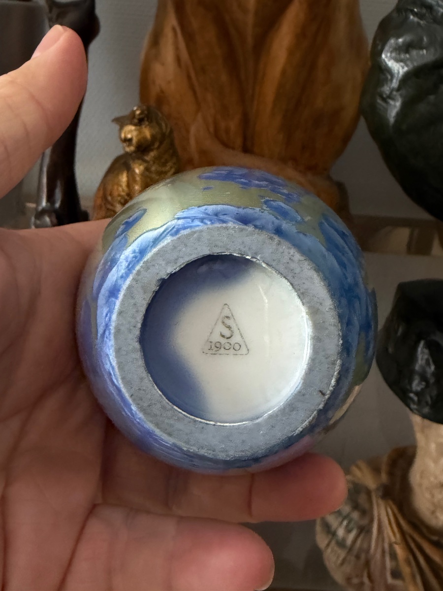 Sèvres - Small Porcelain Vase With A Crystallization Pattern, Circa 1900-photo-4