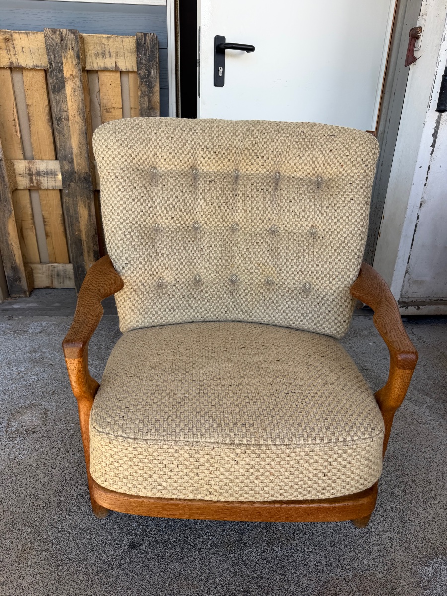 Guillerme et Chambron - Fauteuil Roméo Edition Votre Maison Circa 1960-photo-3