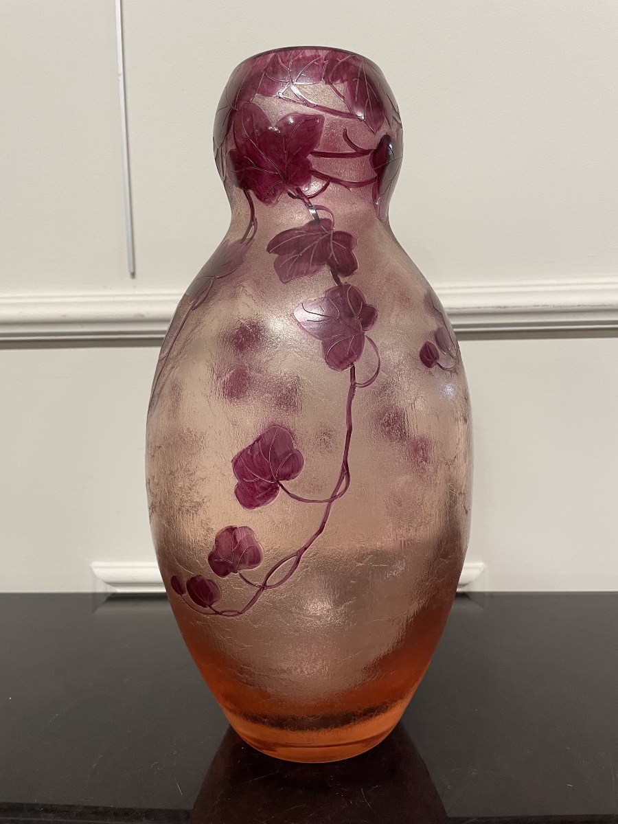 Legras - Large Vase, Rubis Art Nouveau Series, H: 35 Cm-photo-2