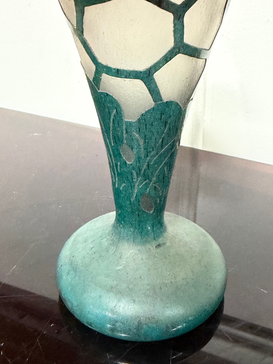Schneider - French Glass - Small Vase With Dimples, H: 21 Cm-photo-4