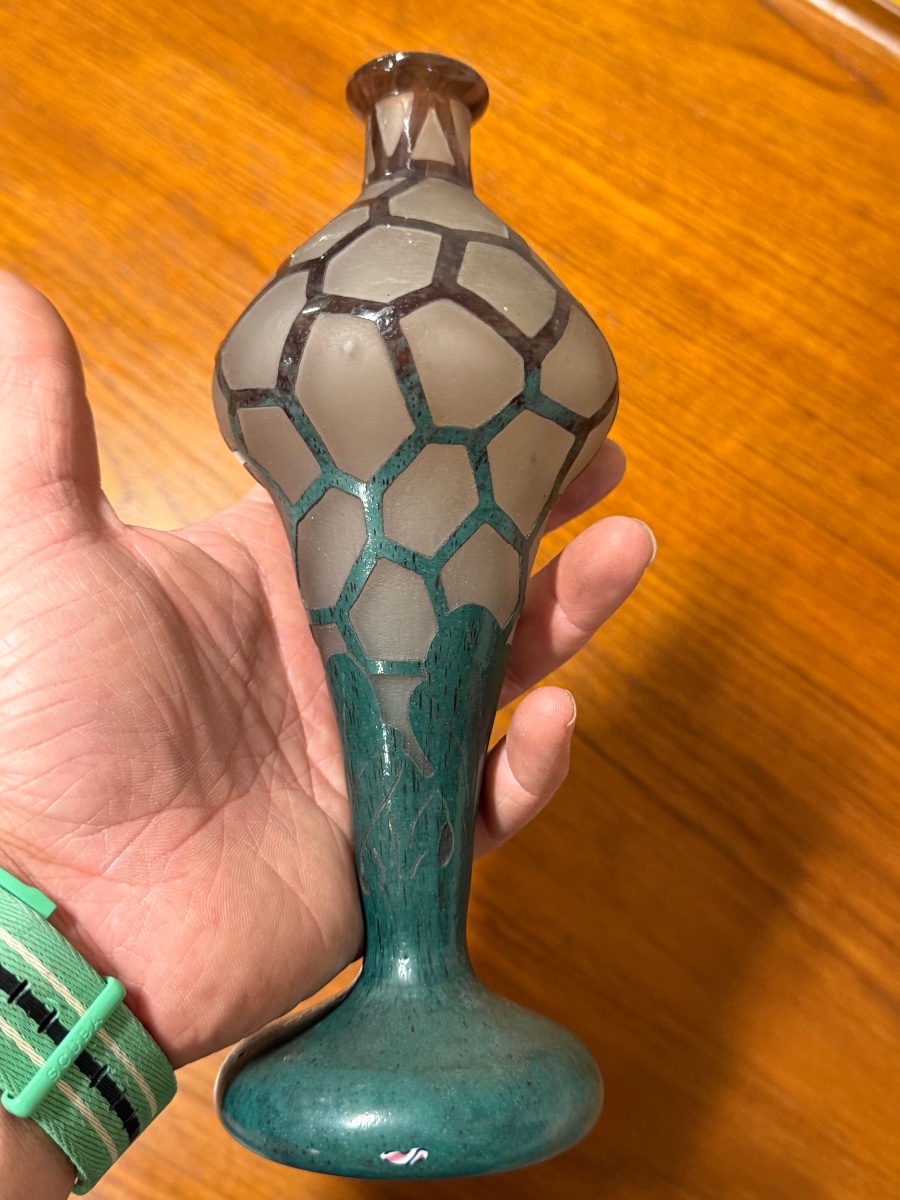 Schneider - French Glass - Small Vase With Dimples, H: 21 Cm-photo-6