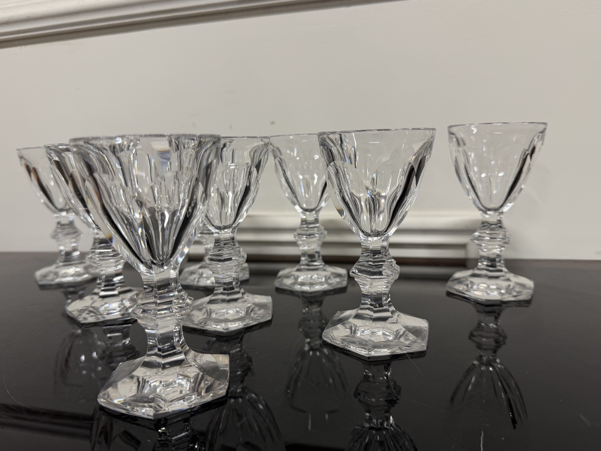 8 verres à apéritif en cristal de Baccarat modèle Harcourt H: 11 cm-photo-2
