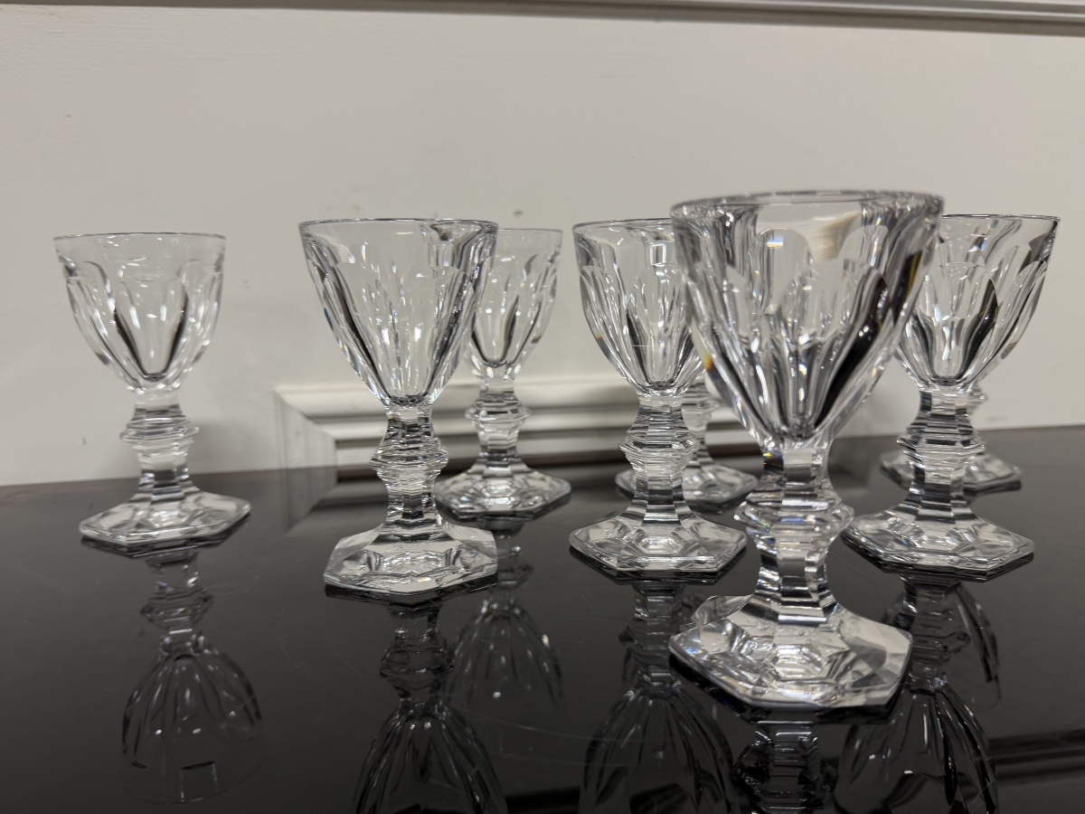 8 verres à apéritif en cristal de Baccarat modèle Harcourt H: 11 cm-photo-3