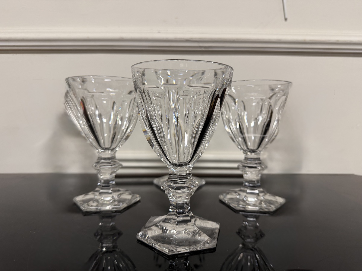 3 VERRES À EAU EN CRISTAL DE BACCARAT MODÈLE HARCOURT H: 15 cm