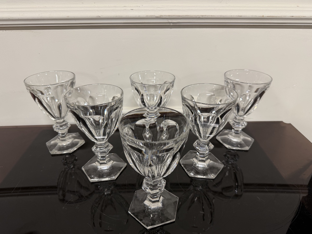 6 VERRES À EAU EN CRISTAL DE BACCARAT MODÈLE HARCOURT H: 15 cm-photo-2